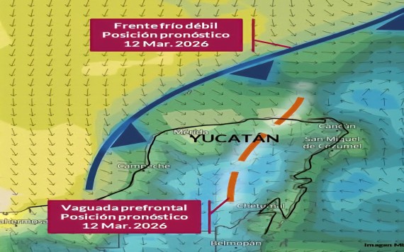 Prevén frente frío débil este jueves