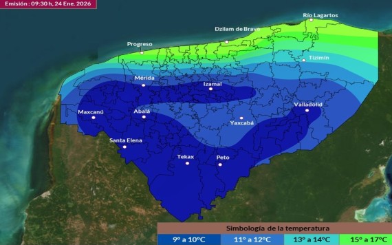 Pronostican madrugadas más frías en Yucatán