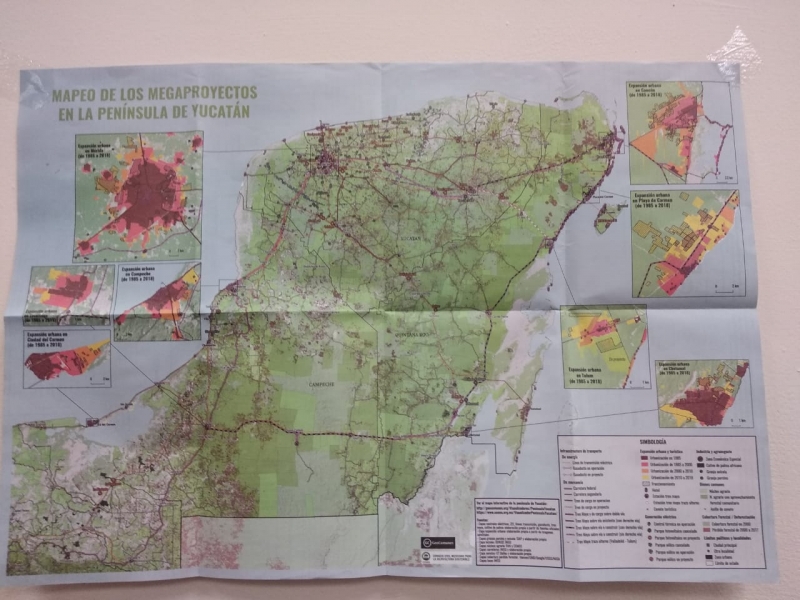 Geocomunes mapea megaproyectos en la Península de Yucatán