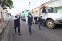 Renán Barrera supervisa la rehabilitación de calles en el Centro