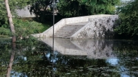 Aún siguen inundados varios parques de Mérida