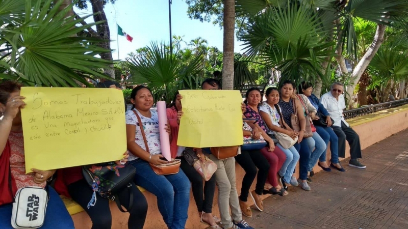 Protestan trabajadores de maquiladora Alabama