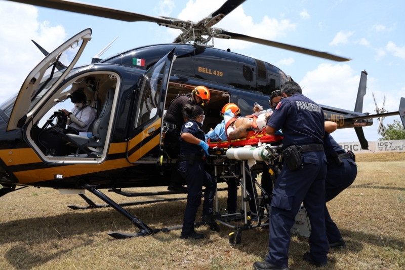 Helicóptero de SSP traslada a herido grave