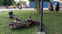 Motociclista resulta gravemente lesionado en siniestro vial