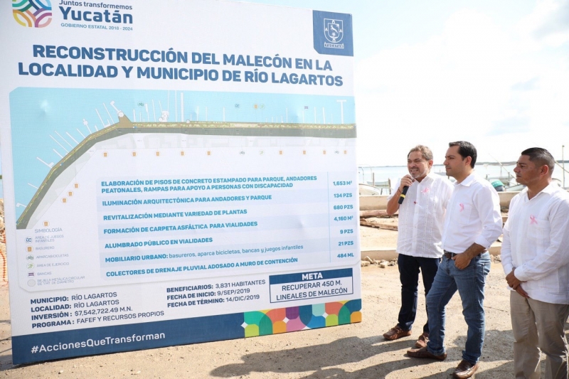 Arrancan trabajos de mejora del malecón de Río Lagartos