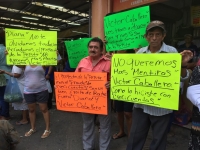 Protestan contra visita de Víctor Caballero a Mercado Lucas de Gálvez