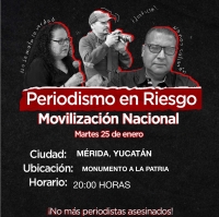 Mérida se une a protesta nacional contra violencia hacia periodistas
