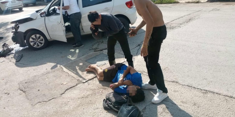 Atropellan y roban a motociclista
