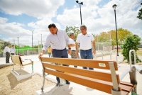 Renán Barrera supervisa obras en parque de Sambulá