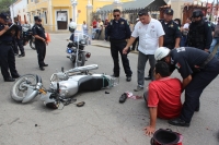 Accidente en el Centro de Mérida deja dos lesionados