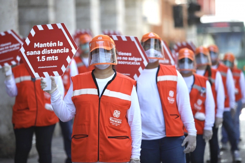 "Amigos de la Salud" promueven recorren la ciudad para promover medidas de higiene