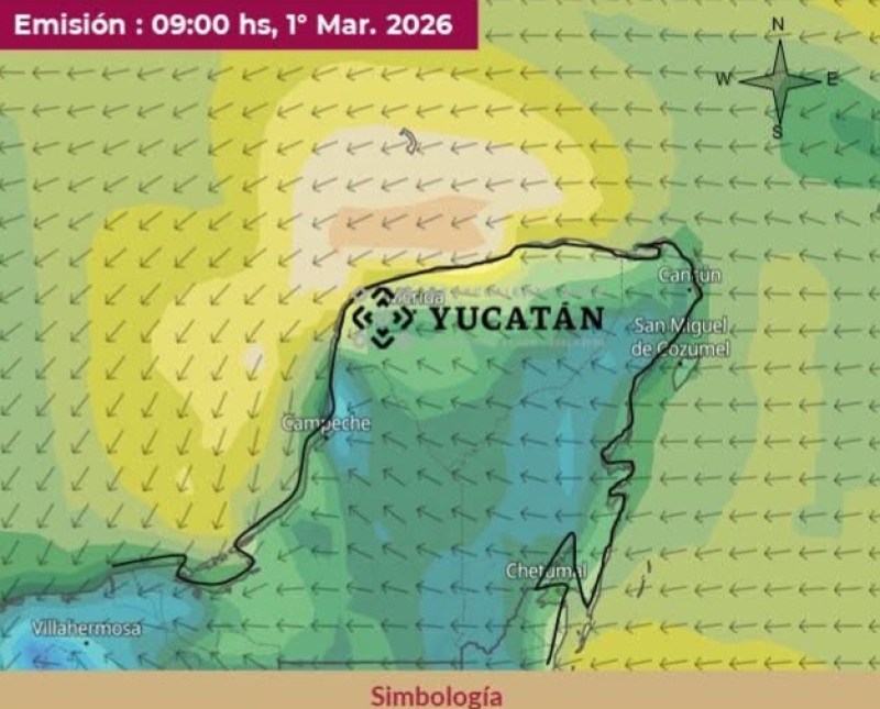 Alertan por fuertes vientos en Yucatán