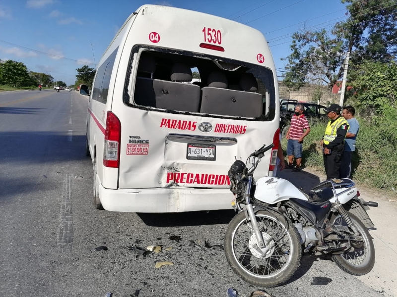 Motociclista resulta lesionado en la Mérida-Tixkokob