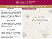 Sin afectaciones tras temblor en el Sur de Yucatán