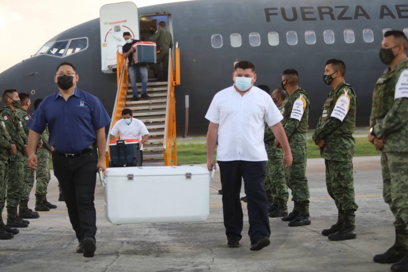 Arriba a Yucatán cargamento con 135 mil 300 vacunas
