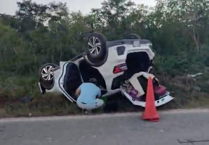 Choque deja dos lesionados en la Pisté-Yokdzonot