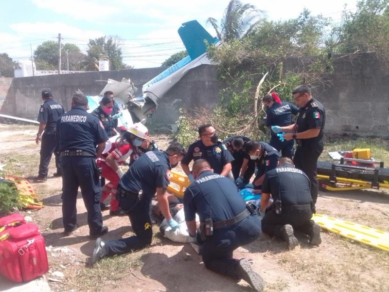 Se desploma avioneta en el Poniente de Mérida