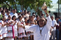 La ceremonia de purificación fue a cargo del Guía Espiritual Maya, Sr. Tiburcio Can May del municipio de Tahmek Yucatan