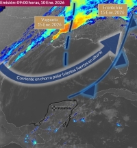 Yucat&aacute;n recibir&aacute; efectos de 4 frentes fr&iacute;os en enero
