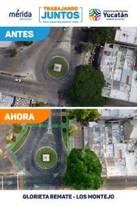 Glorietas en Paseo de Montejo tienen nuevo diseño vial