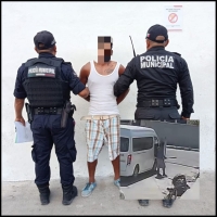 Detienen a agresivo sujeto, en Chicxulub