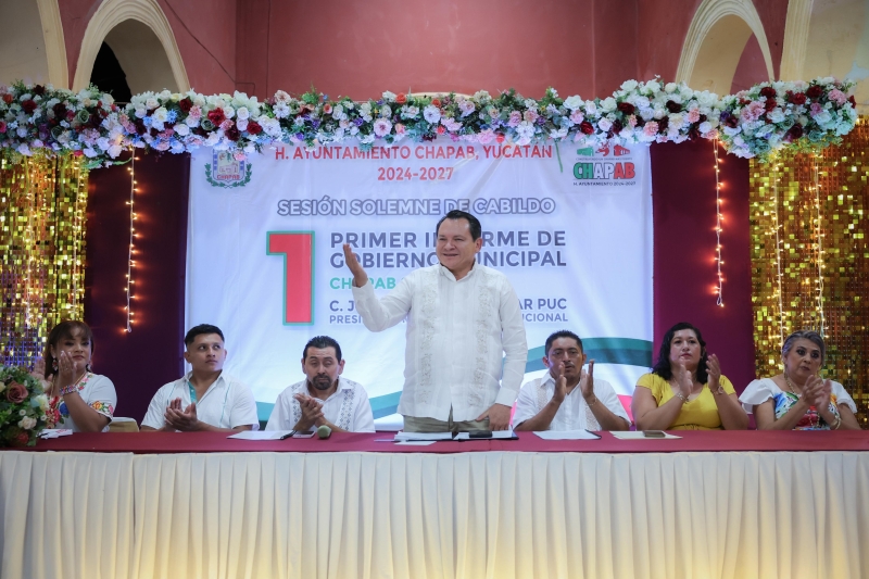 Asiste "Huacho" a informes municipales de Chapab y Sacalum