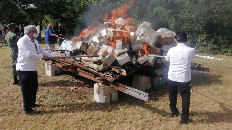 Incineran más de 500 kilos de marihuana