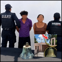 Roban  campana de iglesia en Progreso