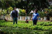 Renán Barrera visita el vivero municipal