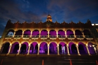 Palacio Municipal y Monumento a la Patria se iluminan de rosa