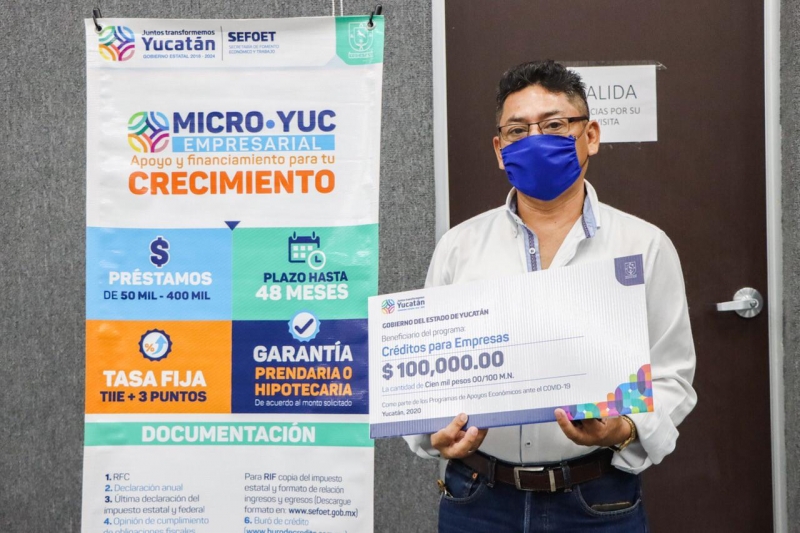 Empresas reciben créditos para para proteger empleos de yucatecos ante contingencia