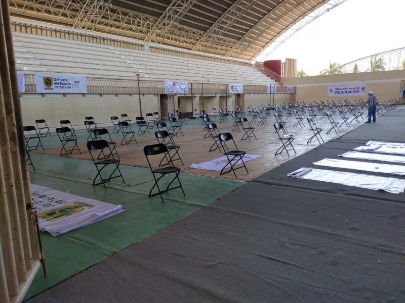 Habilitan centros de vacunación anti Covid-19 en Mérida