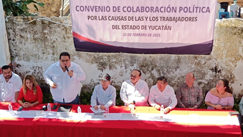 Firman convenio  PT Yucatán con dirigencia del ML estatal