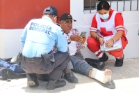 Motociclista lesionado en el Centro de Mérida