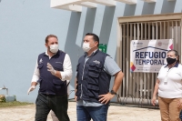 Renán Barrera supervisa refugios temporales del sur meridano