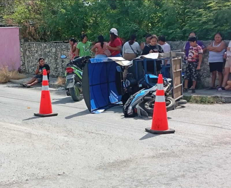 Camioneta impacta a mototaxi