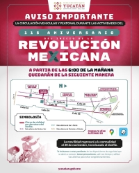 Cierres viales en Mérida por desfile de Revolución Mexicana