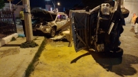 Siniestro vial en el Centro de Mérida deja dos heridos 