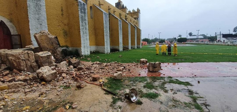 Evalúan daños en iglesia de Tekantó