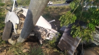 Destroza camioneta y termina en el hospital