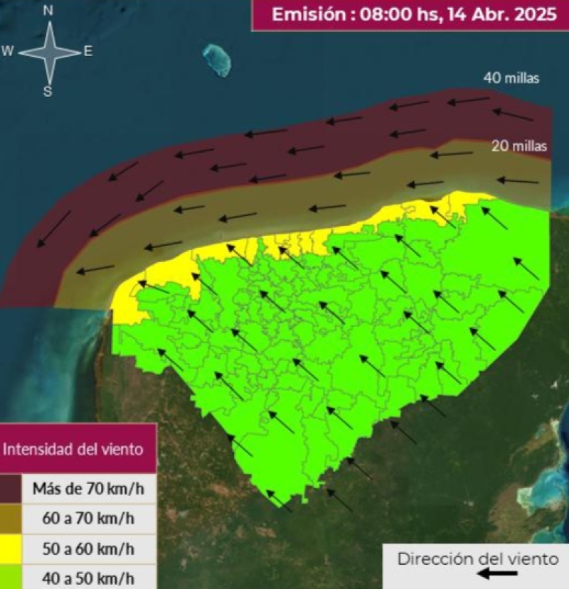 Prevén fuertes vientos a partir del próximo jueves