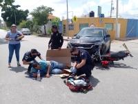 Motociclista sufre fractura expuesta en siniestro vial 