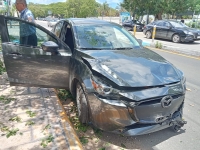 Motociclista lesionada en siniestro vial