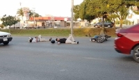 Copiloto de motocicleta termina lesionado en siniestro vial