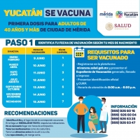 Mañana inicia vacunación contra coronavirus para personas de 40 a 49 años en Mérida