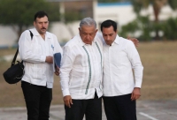 Vila y AMLO supervisan construcción de tramos del Tren Maya