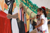 Niñez yucateca expresa sus ideas a través de murales
