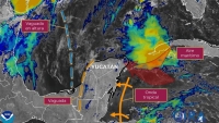 Vigilan paso de onda tropical sobre Pen&iacute;nsula de Yucat&aacute;n