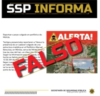 Desmiente SSP presunto cuerpo colgado en Periférico de Mérida