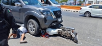 Motociclista lesionado en siniestro vial
